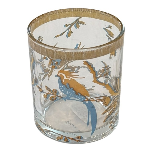 PATINA VIE Chantuse Rocks 18K Gold Filigree French Bird Motif Glass 15oz NEW - Picture 5 of 7
